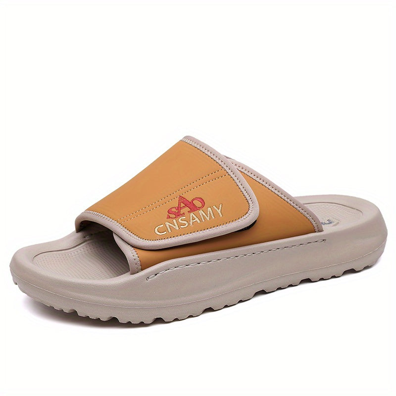 Men's Home & Bathroom Slippers, 2025 New Lightweight Quick-Dry Men's Sandals - Fashion Open-Toe Slides for Indoor/Outdoor Beach and Casual Wear, Soft EVA Sole, Non-Slip Solid Color Round Toe, Stylish Anti-Skid Flip-Flops, Comfortable Thick-Soled Summer