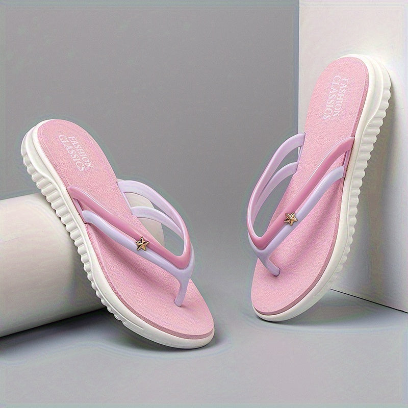Women'S Non-Slip EVA Slide Sandals - Soft Pink French-Style High Heel Design, Lightweight Open-Toe Summer Slippers with Adjustable Straps, Comfortable All-Season Casual Beach Shoes, Strappy Sandals
