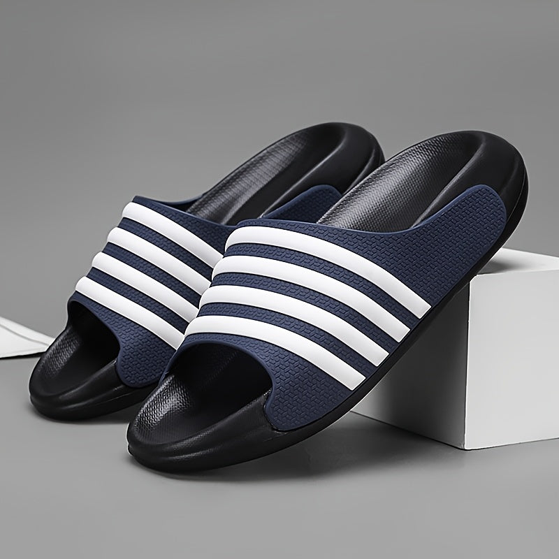 Striped Slides - Comfortable EVA Thick Sole, Non-Slip & Durable for Indoor/Outdoor Use