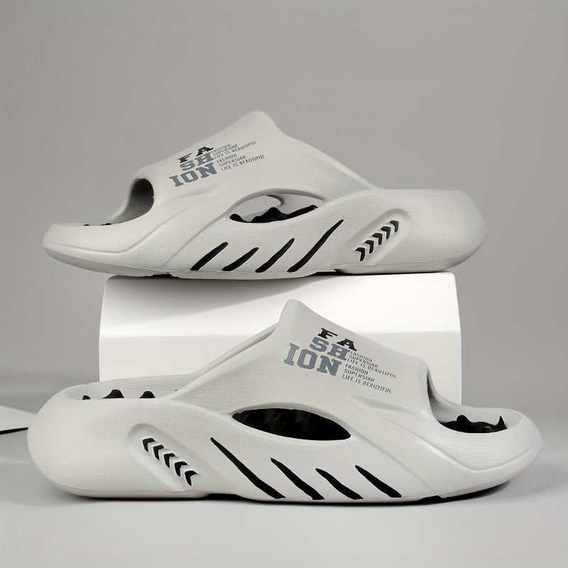 Mens Slippers 2024 New Spring and Summer Comfortable Outsole Outdoor Casual EVA Slippers Mens Fashion Cool Slides Anti-slip, Wear-resistant, Breathable All-match Couple Slippers
