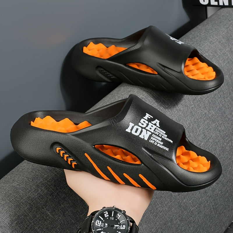 Mens Slippers 2024 New Spring and Summer Comfortable Outsole Outdoor Casual EVA Slippers Mens Fashion Cool Slides Anti-slip, Wear-resistant, Breathable All-match Couple Slippers