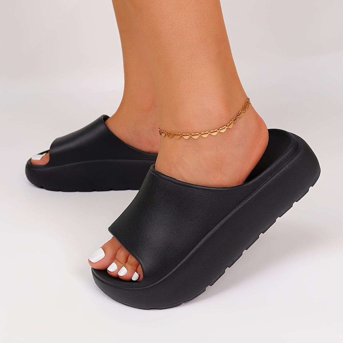 Women's Non-Slip Thick Platform EVA Slide Slippers - Open-Toe Slip-On Casual Shoes for Indoor/Outdoor Summer Use, Vibrant Pink, Summer Footwear | Vibrant Footwear | Comfortable Footwear, Ladies Slippers
