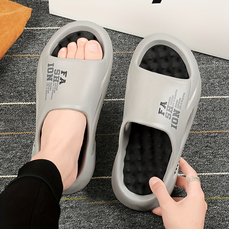 Mens Slippers 2024 New Spring and Summer Comfortable Outsole Outdoor Casual EVA Slippers Mens Fashion Cool Slides Anti-slip, Wear-resistant, Breathable All-match Couple Slippers