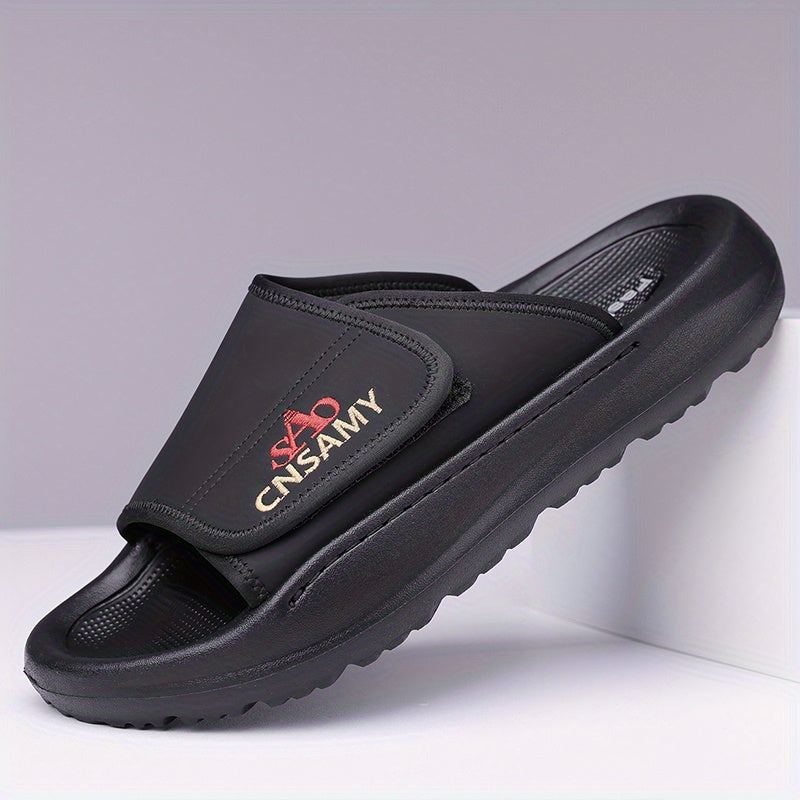 Men's Home & Bathroom Slippers, 2025 New Lightweight Quick-Dry Men's Sandals - Fashion Open-Toe Slides for Indoor/Outdoor Beach and Casual Wear, Soft EVA Sole, Non-Slip Solid Color Round Toe, Stylish Anti-Skid Flip-Flops, Comfortable Thick-Soled Summer