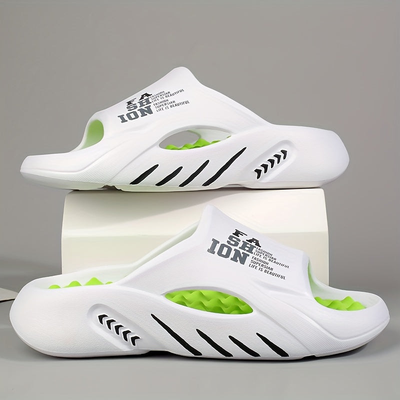 Mens Slippers 2024 New Spring and Summer Comfortable Outsole Outdoor Casual EVA Slippers Mens Fashion Cool Slides Anti-slip, Wear-resistant, Breathable All-match Couple Slippers