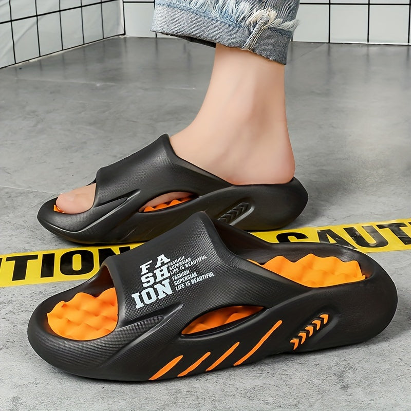 Mens Slippers 2024 New Spring and Summer Comfortable Outsole Outdoor Casual EVA Slippers Mens Fashion Cool Slides Anti-slip, Wear-resistant, Breathable All-match Couple Slippers