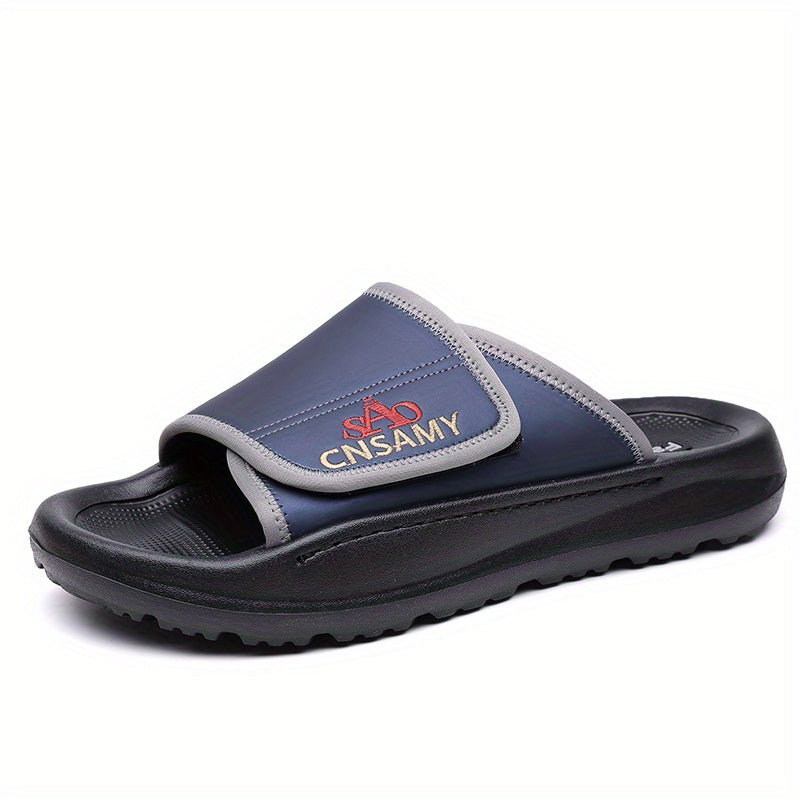 Men's Home & Bathroom Slippers, 2025 New Lightweight Quick-Dry Men's Sandals - Fashion Open-Toe Slides for Indoor/Outdoor Beach and Casual Wear, Soft EVA Sole, Non-Slip Solid Color Round Toe, Stylish Anti-Skid Flip-Flops, Comfortable Thick-Soled Summer