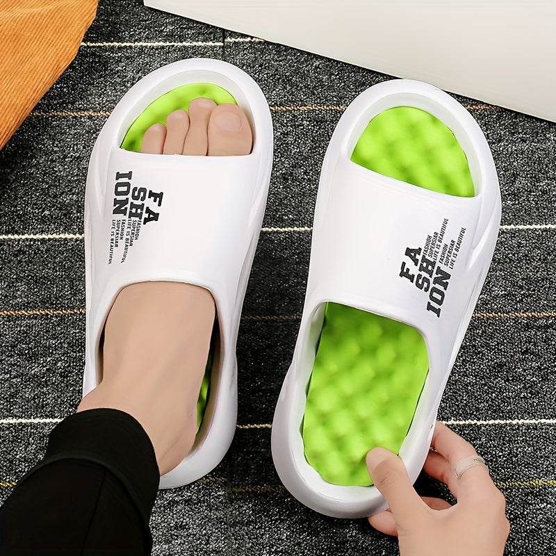 Mens Slippers 2024 New Spring and Summer Comfortable Outsole Outdoor Casual EVA Slippers Mens Fashion Cool Slides Anti-slip, Wear-resistant, Breathable All-match Couple Slippers