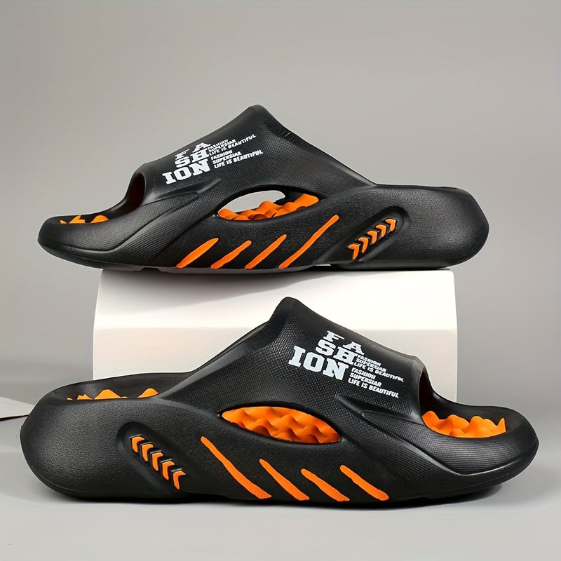 Mens Slippers 2024 New Spring and Summer Comfortable Outsole Outdoor Casual EVA Slippers Mens Fashion Cool Slides Anti-slip, Wear-resistant, Breathable All-match Couple Slippers