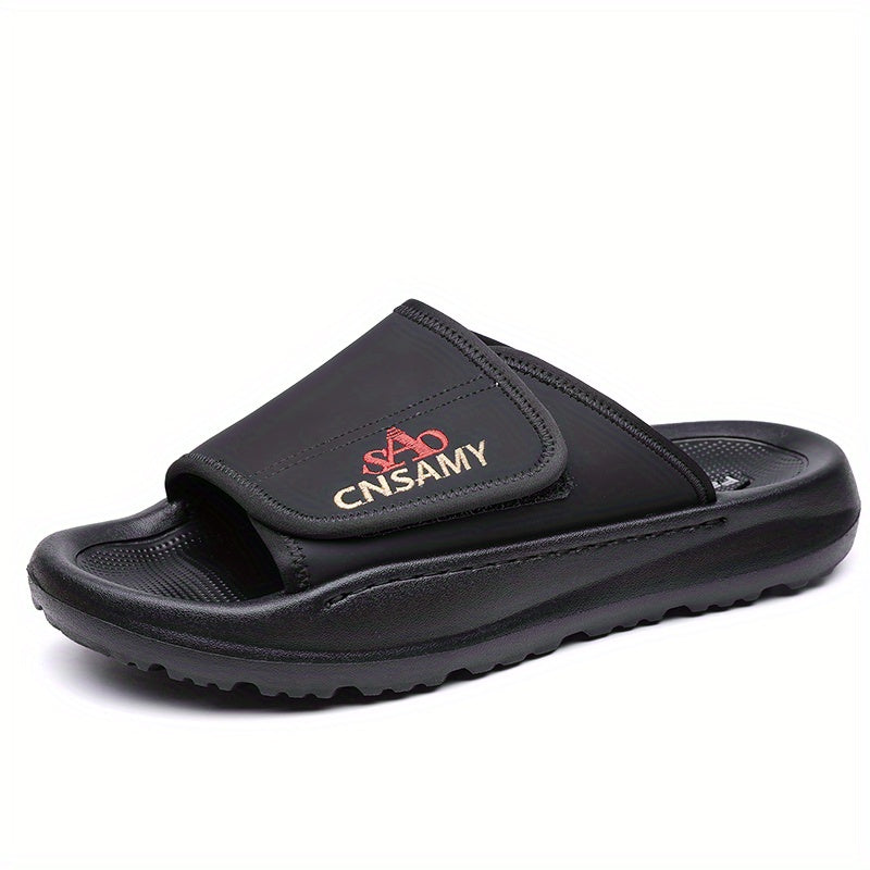 Men's Home & Bathroom Slippers, 2025 New Lightweight Quick-Dry Men's Sandals - Fashion Open-Toe Slides for Indoor/Outdoor Beach and Casual Wear, Soft EVA Sole, Non-Slip Solid Color Round Toe, Stylish Anti-Skid Flip-Flops, Comfortable Thick-Soled Summer