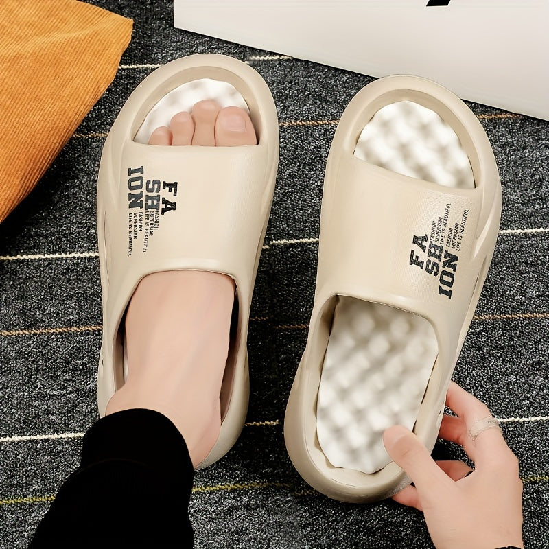 Mens Slippers 2024 New Spring and Summer Comfortable Outsole Outdoor Casual EVA Slippers Mens Fashion Cool Slides Anti-slip, Wear-resistant, Breathable All-match Couple Slippers