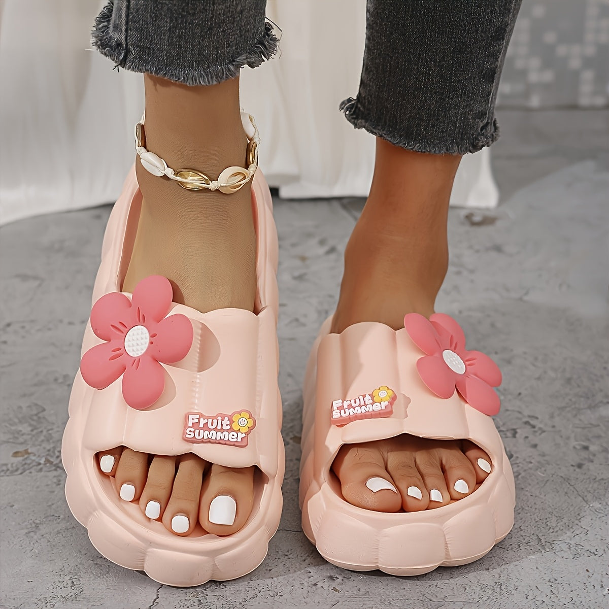 Women'S Summer Sunflower Decor Sandals - Lightweight, Comfortable Indoor/Outdoor Slippers with EVA Thick Sole, Non-Slip, Breathable, and Versatile Design for Daily Wear, Gifts, and Vacation Use, Allseason Footwear | Floral Sandals | Evasole