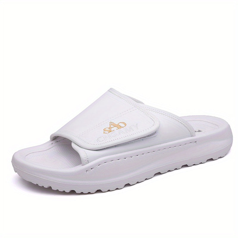 Men's Home & Bathroom Slippers, 2025 New Lightweight Quick-Dry Men's Sandals - Fashion Open-Toe Slides for Indoor/Outdoor Beach and Casual Wear, Soft EVA Sole, Non-Slip Solid Color Round Toe, Stylish Anti-Skid Flip-Flops, Comfortable Thick-Soled Summer