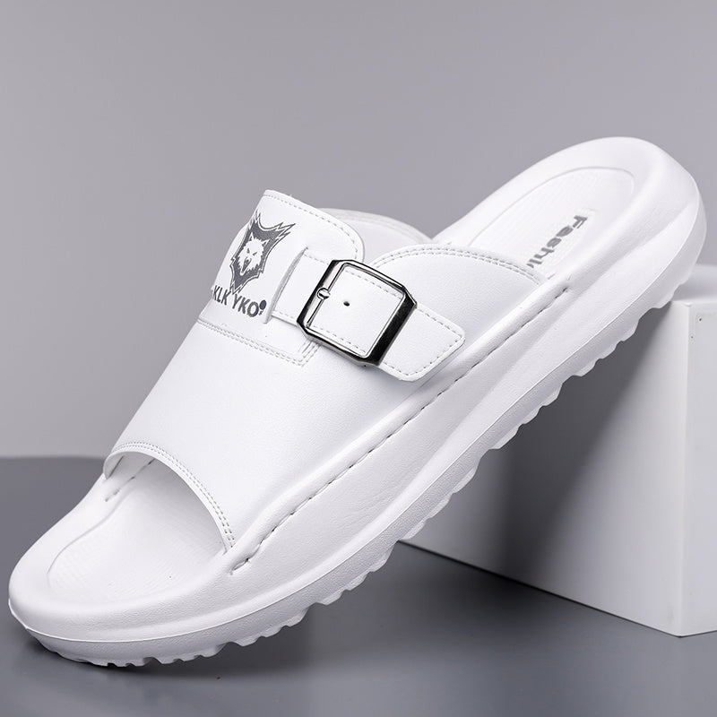 New 2024 Spring/Summer Casual Slip-On Sandals, Soft Sole Trendy Beach Shoes for Men - High Quality, Durable, Breathable, Odor-Free Lightweight Home Slippers, Comfortable Non-Slip Thick-Soled Outdoor & Indoor Use, Fashionable Open-Toe Flip-Flops for All