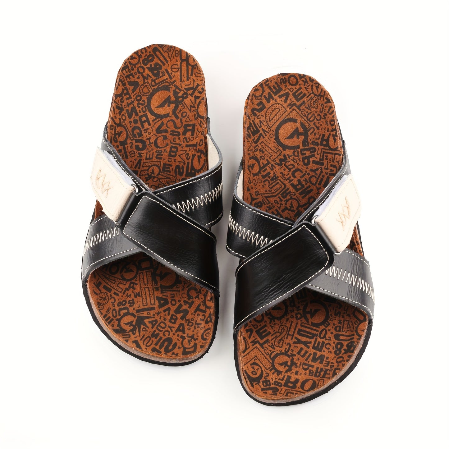 1 Pair Women'S Casual Beach Slides - Solid Color Open Toe Slip-On Sandals with Split Cow Leather Upper, Pig Split Leather Lining, and EVA/TPR Flat Sole - Comfortable and Non-Slip Summer Footwear