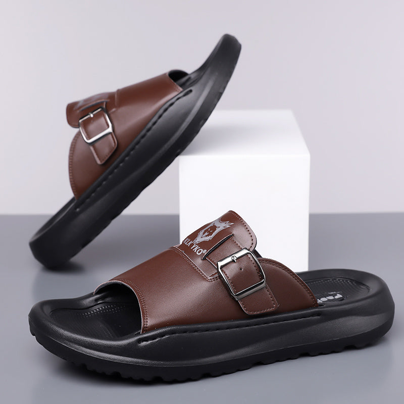 New 2024 Spring/Summer Casual Slip-On Sandals, Soft Sole Trendy Beach Shoes for Men - High Quality, Durable, Breathable, Odor-Free Lightweight Home Slippers, Comfortable Non-Slip Thick-Soled Outdoor & Indoor Use, Fashionable Open-Toe Flip-Flops for All