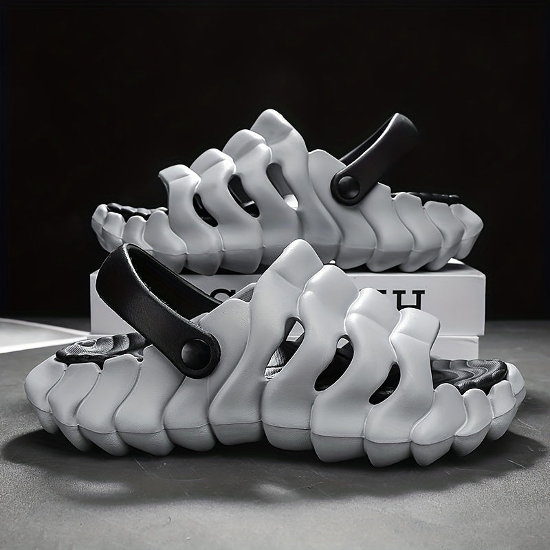 Men'S Summer 2025 Sports Slide Sandals - Anti-Slip, Odor-Resistant, Thick Sole, Height-Increasing, Casual EVA Slip-On Shoes in Trendy White Design, Comfortable Footwear | Trendy Slippers | EVA Material Sandals, Strappy Sandal