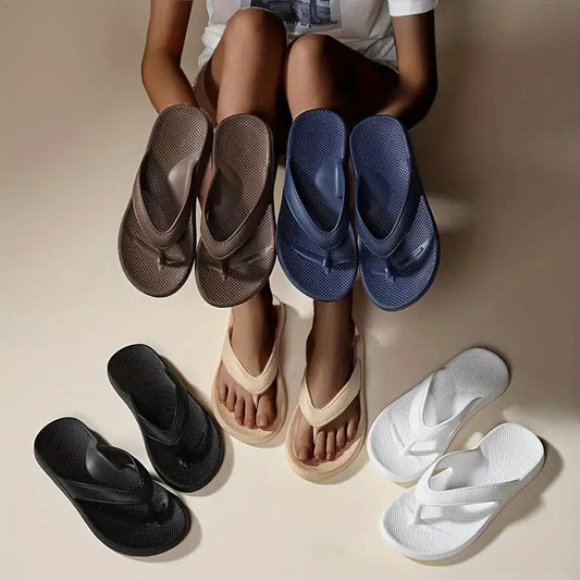 ARCHIES Women's Elegant Arched Support Flip-Flops with EVA Soft Cushion - Non-Slip Arch Support Shoes, Machine Washable & Durable Beach Shoes for Summer, Brown/Black/White, Casual & Semi-Formal Wear, Comfortable Indoor/Outdoor Shoes