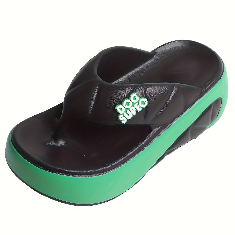 Women's Thick Sole Flip Flops - Non-Slip Soft EVA Material, Open-Toe Breathable Design for Summer Indoor/Outdoor Beach Walking & Daily Commuting - 2025 New Casual Slippers, Beach Slippers, Indoor Slippers, Comfortable Footwear, Lightweight Construction,