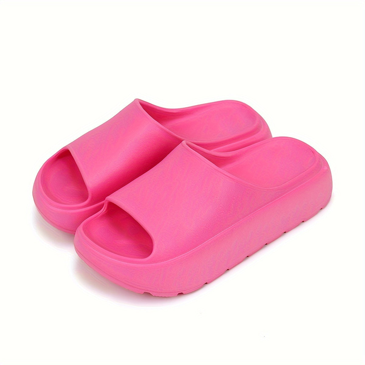 Women's Non-Slip Thick Platform EVA Slide Slippers - Open-Toe Slip-On Casual Shoes for Indoor/Outdoor Summer Use, Vibrant Pink, Summer Footwear | Vibrant Footwear | Comfortable Footwear, Ladies Slippers