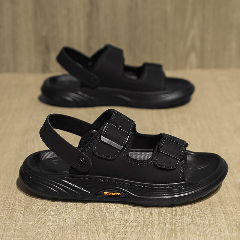 Bestseller! Unisex Cloud Comfort Beach Sandals - Ultra Cushion Non-Slip Lightweight Walking Shoes with Adjustable Buckle Straps, Durable PVC for Vacation & Casual Wear (Men's Fashion Style), Beach Shoes, Subtle Pattern Design, Soft Shock Absorption,