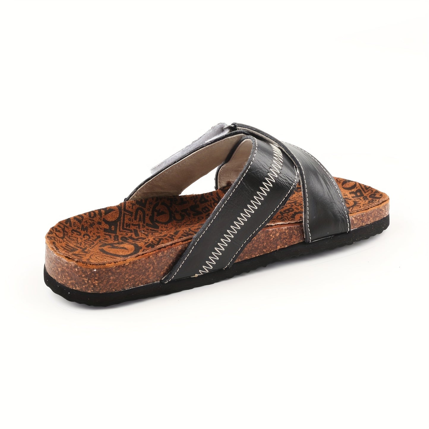 1 Pair Women'S Casual Beach Slides - Solid Color Open Toe Slip-On Sandals with Split Cow Leather Upper, Pig Split Leather Lining, and EVA/TPR Flat Sole - Comfortable and Non-Slip Summer Footwear