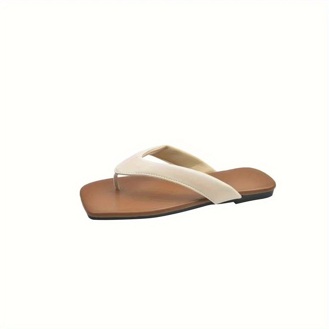 Women's Non-Slip Flip Flops - Lightweight Soft Sole Slip-On Shoes with Cushioned PU Outsole, Slip-Resistant for Home, Beach, Travel - Available in Brown, Black, Tan, Beige - Women's House Shoes & Casual Footwear, Indoor Slippers, Opentoe Style,