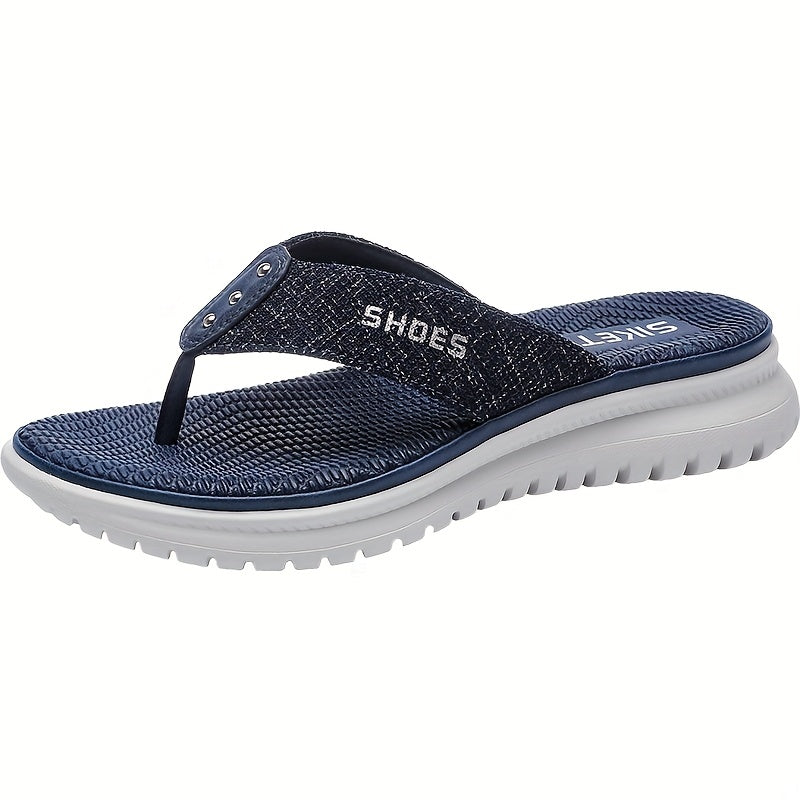 Ladies' Summer Flip Flops, Fashionable And Simple Slippers, Open Toed Non Slip Beach Shoes, Shiny Casual Sports Sandals, Suitable For Indoor And Outdoor Use