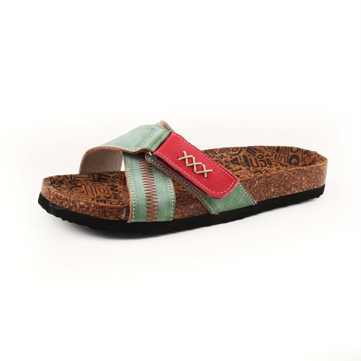1 Pair Women'S Casual Beach Slides - Solid Color Open Toe Slip-On Sandals with Split Cow Leather Upper, Pig Split Leather Lining, and EVA/TPR Flat Sole - Comfortable and Non-Slip Summer Footwear