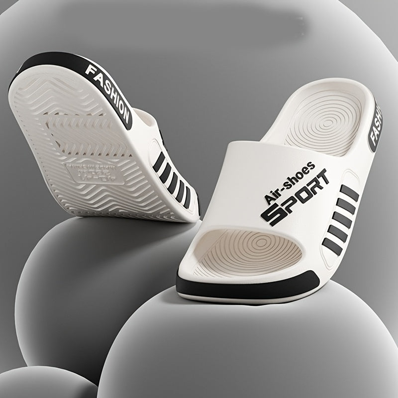 Women'S Summer EVA Slides - Non-Slip Beach Flip-Flops with "FASHION" Print, Comfortable Indoor/Outdoor Slippers for Home, Bathroom, and Shower Use, Indoor Slippers | Stylish Flipflops | EVA Material