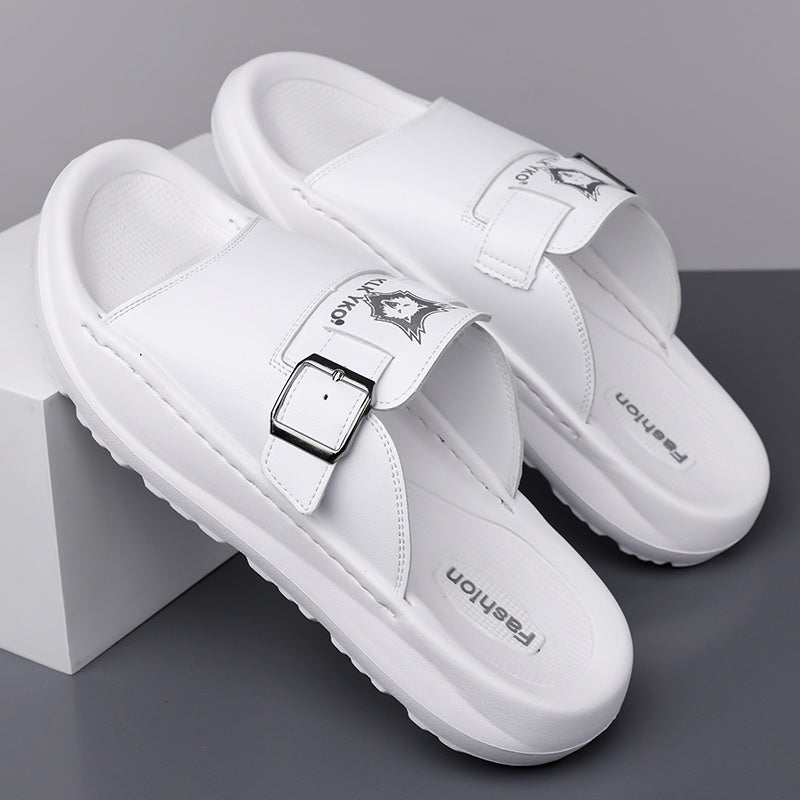 New 2024 Spring/Summer Casual Slip-On Sandals, Soft Sole Trendy Beach Shoes for Men - High Quality, Durable, Breathable, Odor-Free Lightweight Home Slippers, Comfortable Non-Slip Thick-Soled Outdoor & Indoor Use, Fashionable Open-Toe Flip-Flops for All
