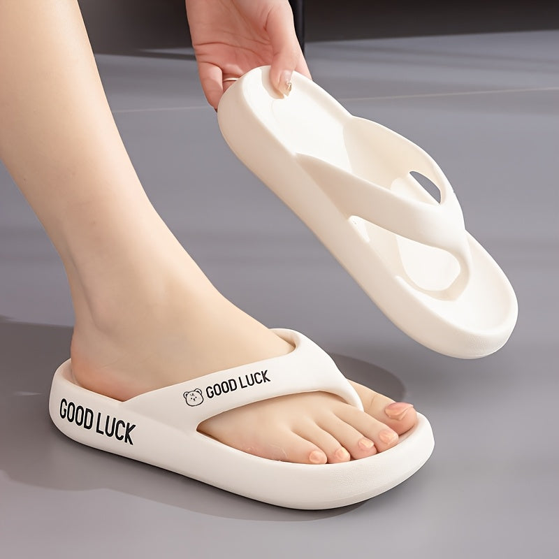Mid-Year, New Summer Style, Japanese and Korean Fashionable High-Value Thick-Soled Non-Slip EVA Flip-Flops, Available in Multiple Colors, Home Use, Lightweight and Breathable, Easy to Wear, Suitable for Bathroom, Home, Outdoor, Beach, Office, and Parties