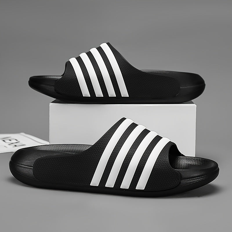 Striped Slides - Comfortable EVA Thick Sole, Non-Slip & Durable for Indoor/Outdoor Use