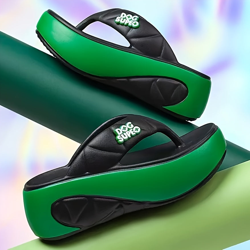 Women's Thick Sole Flip Flops - Non-Slip Soft EVA Material, Open-Toe Breathable Design for Summer Indoor/Outdoor Beach Walking & Daily Commuting - 2025 New Casual Slippers, Beach Slippers, Indoor Slippers, Comfortable Footwear, Lightweight Construction,