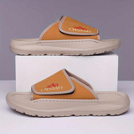 Men's Home & Bathroom Slippers, 2025 New Lightweight Quick-Dry Men's Sandals - Fashion Open-Toe Slides for Indoor/Outdoor Beach and Casual Wear, Soft EVA Sole, Non-Slip Solid Color Round Toe, Stylish Anti-Skid Flip-Flops, Comfortable Thick-Soled Summer