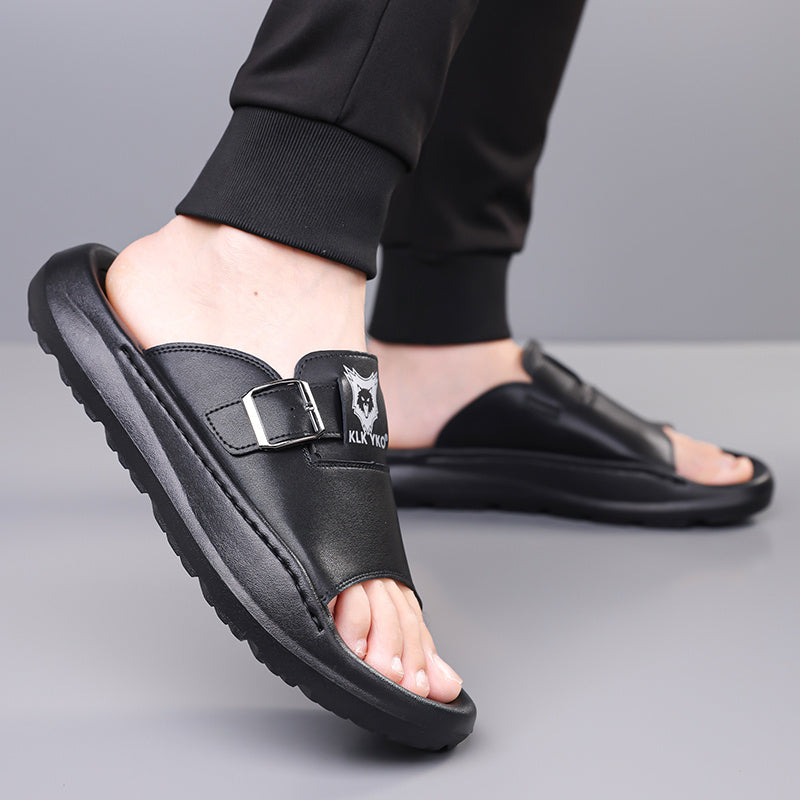 New 2024 Spring/Summer Casual Slip-On Sandals, Soft Sole Trendy Beach Shoes for Men - High Quality, Durable, Breathable, Odor-Free Lightweight Home Slippers, Comfortable Non-Slip Thick-Soled Outdoor & Indoor Use, Fashionable Open-Toe Flip-Flops for All