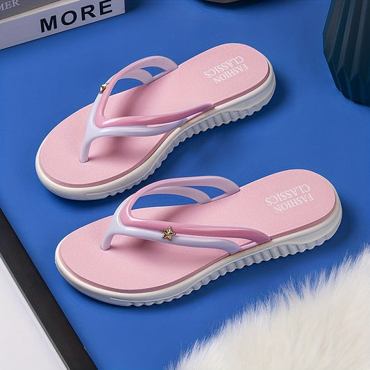 Women'S Non-Slip EVA Slide Sandals - Soft Pink French-Style High Heel Design, Lightweight Open-Toe Summer Slippers with Adjustable Straps, Comfortable All-Season Casual Beach Shoes, Strappy Sandals
