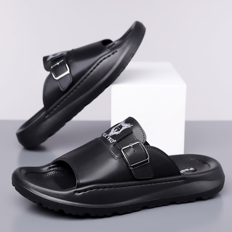 New 2024 Spring/Summer Casual Slip-On Sandals, Soft Sole Trendy Beach Shoes for Men - High Quality, Durable, Breathable, Odor-Free Lightweight Home Slippers, Comfortable Non-Slip Thick-Soled Outdoor & Indoor Use, Fashionable Open-Toe Flip-Flops for All