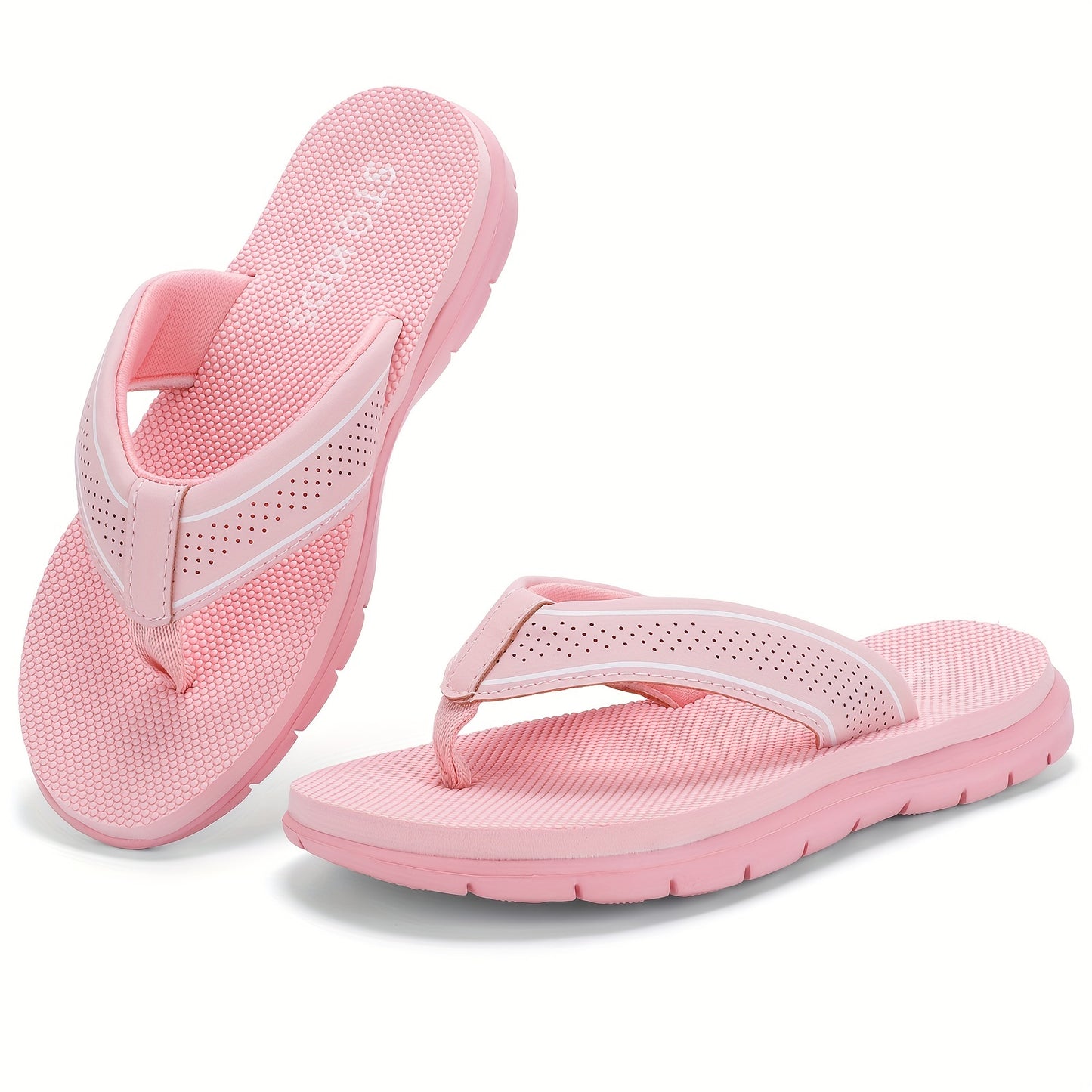 STQ Youngsters's Flip Flops - Non-Slip, Comfortable EVA Beach Sandals with Black Strap, Ideal for Summer Activities