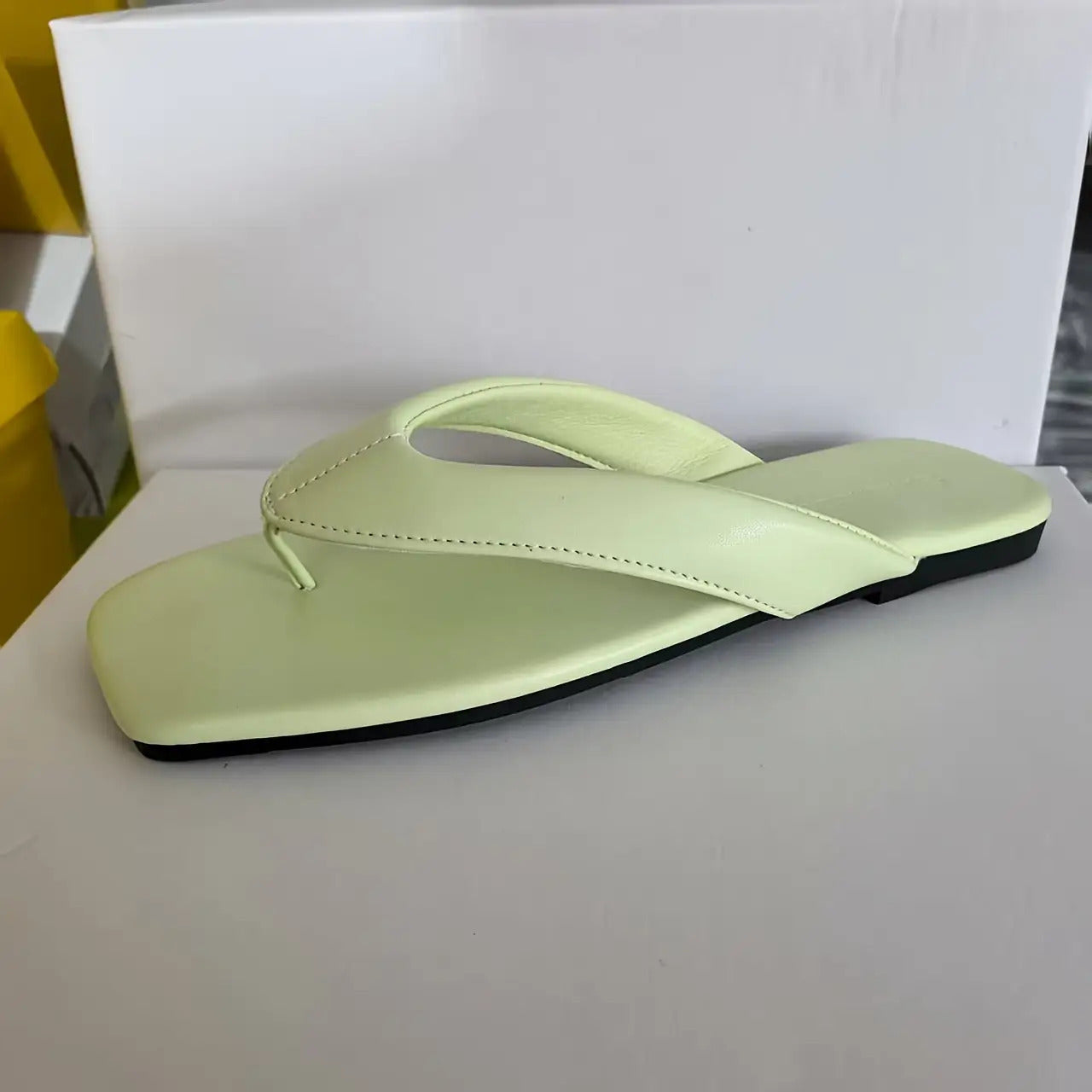 Women's Non-Slip Flip Flops - Lightweight Soft Sole Slip-On Shoes with Cushioned PU Outsole, Slip-Resistant for Home, Beach, Travel - Available in Brown, Black, Tan, Beige - Women's House Shoes & Casual Footwear, Indoor Slippers, Opentoe Style,
