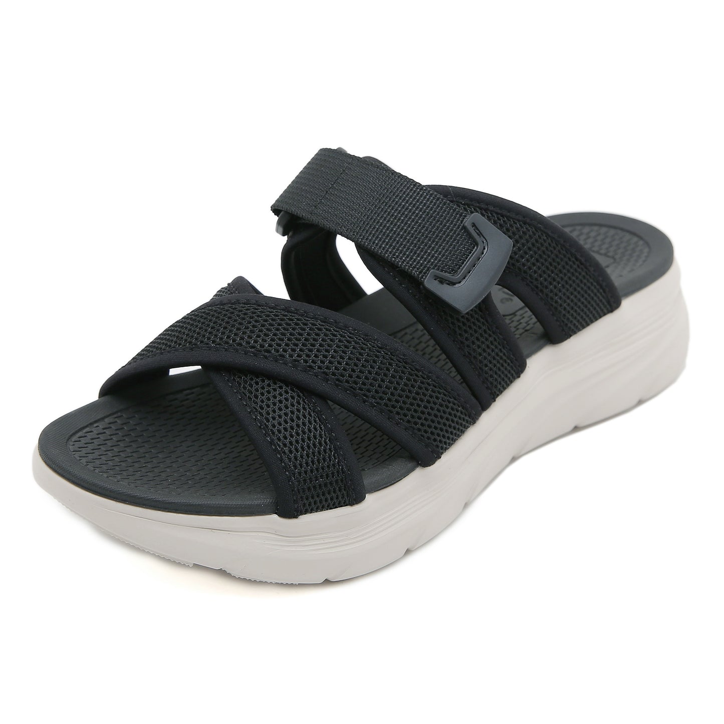 Women'S Summer Beach Slides - Casual Open-Toe Platform Sandals with Non-Slip Sole, Ankle Strap, and Comfortable EVA Insole, Perfect for Vacation and Outdoor Activities, Beach Footwear | Platform Heel Sandals | Fabric Upper Sandals, Beach Accessorie