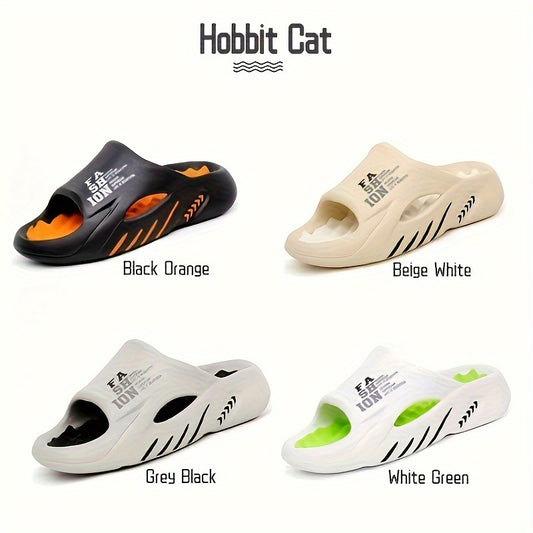 Mens Slippers 2024 New Spring and Summer Comfortable Outsole Outdoor Casual EVA Slippers Mens Fashion Cool Slides Anti-slip, Wear-resistant, Breathable All-match Couple Slippers
