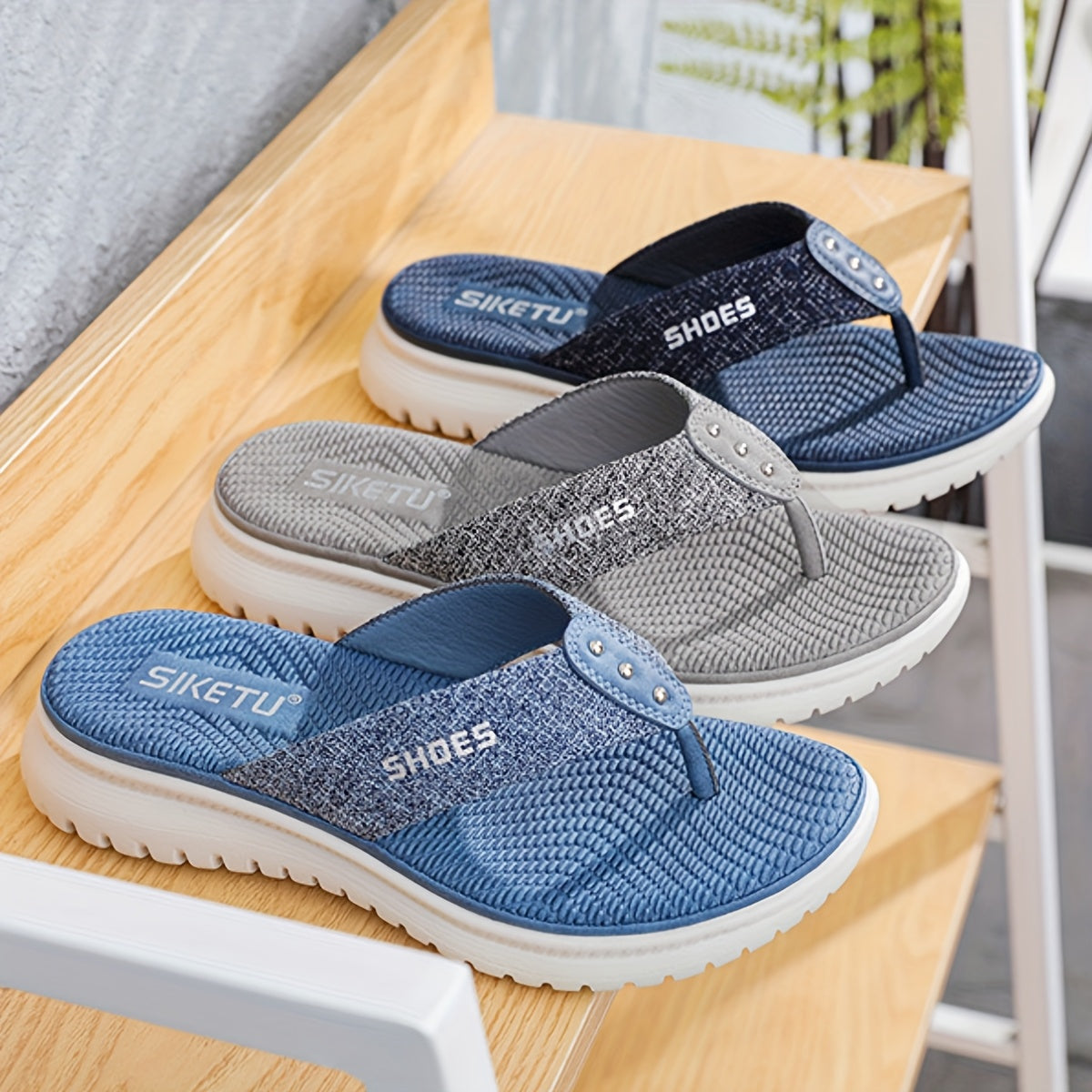 Ladies' Summer Flip Flops, Fashionable And Simple Slippers, Open Toed Non Slip Beach Shoes, Shiny Casual Sports Sandals, Suitable For Indoor And Outdoor Use