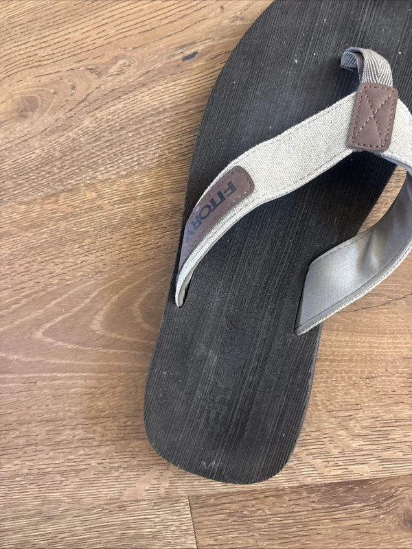 FITORY Men's Flip-Flops, Thongs Sandals Comfort Slippers for Beach 11, Grey