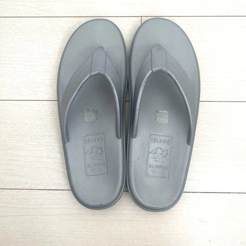 Island Slipper EVA Sandals Silver Size 10 US 28cm Mint with Box