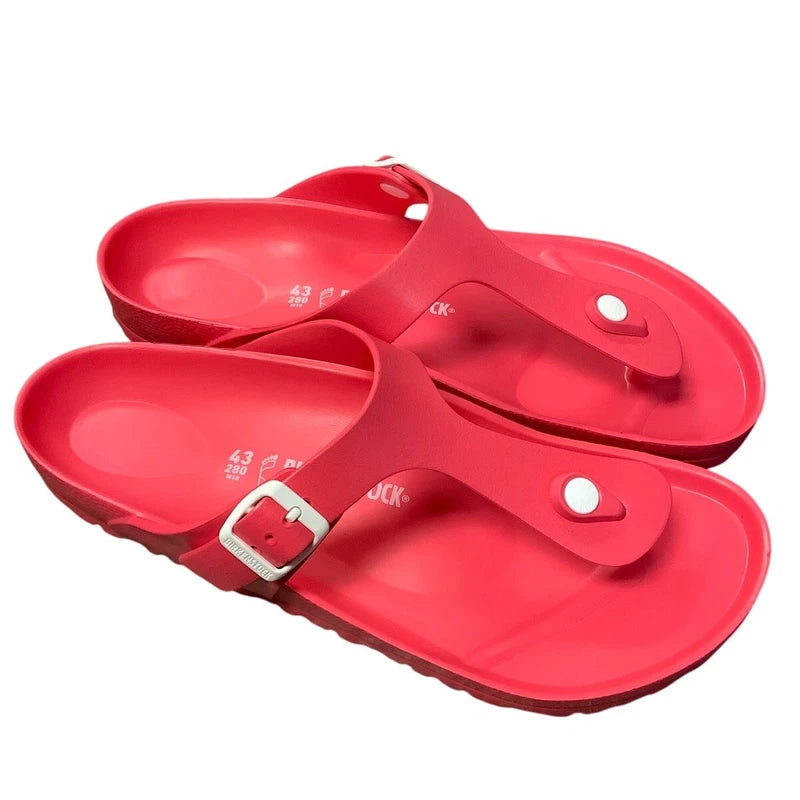 Birkenstock Womens 43/M10 Coral Pink Gizeh Eva Thong Sandals Slip On P3-6