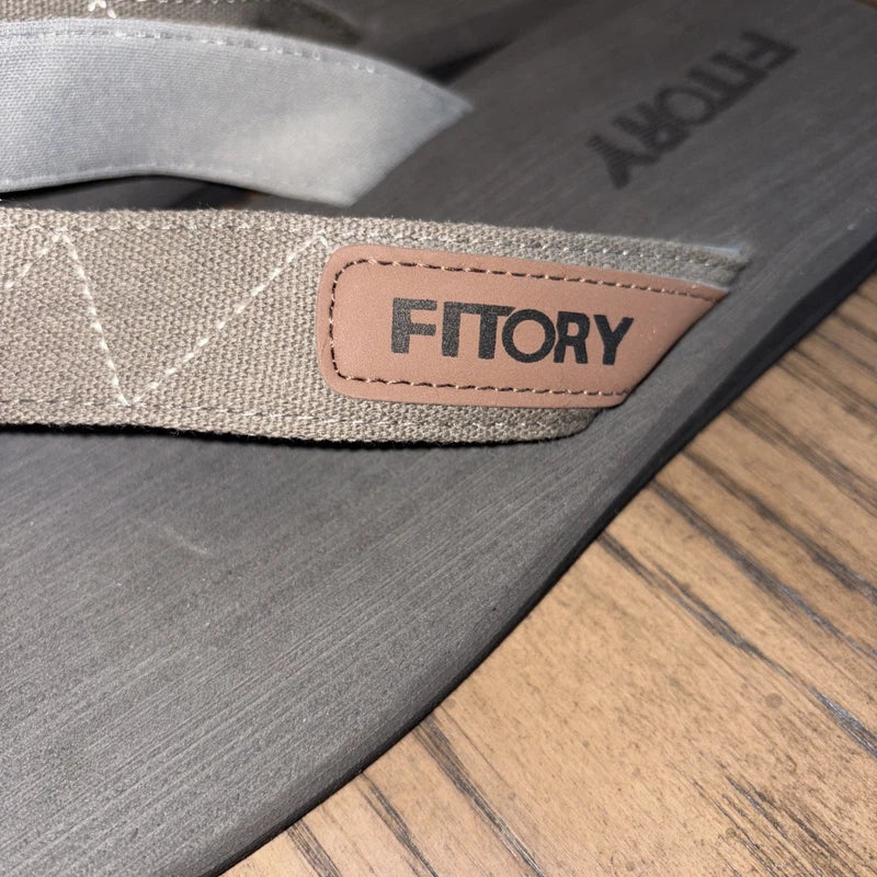 FITORY Men's Flip-Flops, Thongs Sandals Comfort Slippers for Beach 11, Grey