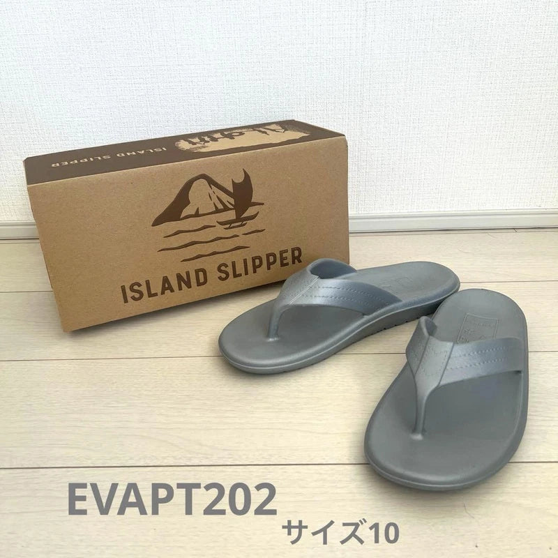 Island Slipper EVA Sandals Silver Size 10 US 28cm Mint with Box