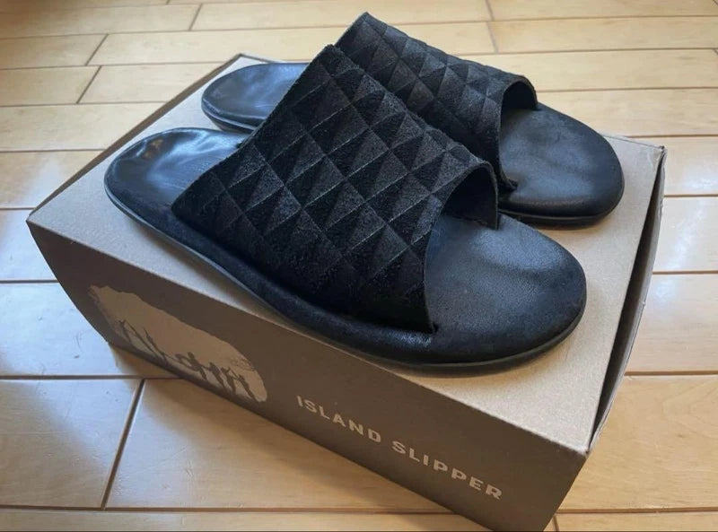 Island Slipper Pilgrim Surf+Supply PTS705 Black Shower Sandals 25.5cm Pre-Owned