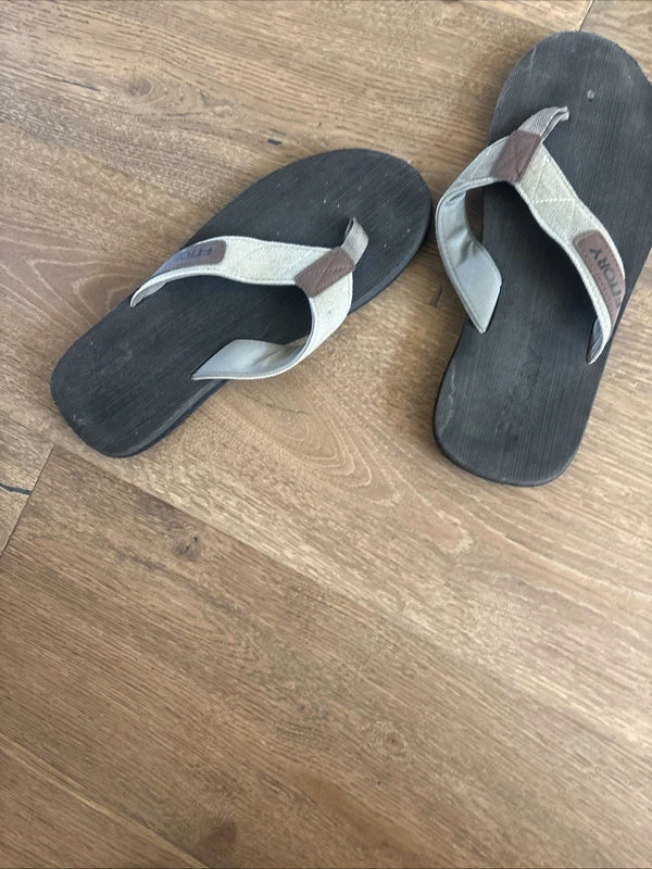 FITORY Men's Flip-Flops, Thongs Sandals Comfort Slippers for Beach 11, Grey